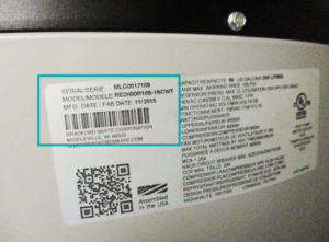 Nameplate on Tank Type Water Heater