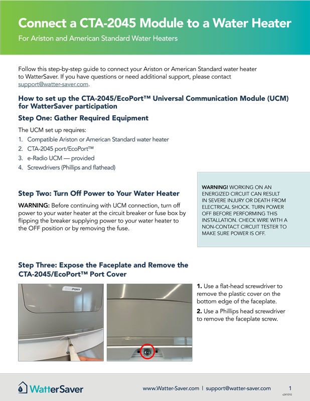 Cover page for Ariston brand Water Heater instruction sheet