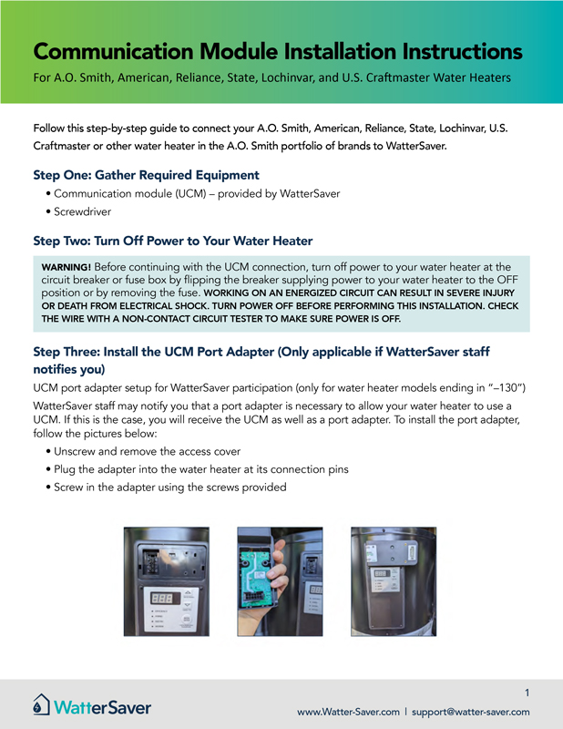 A O Smith connection instructions