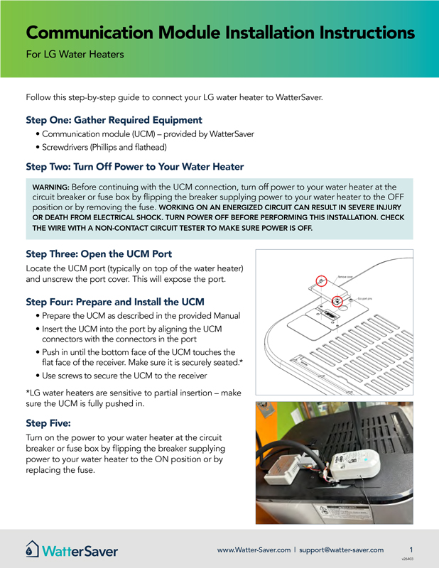 Rheem connection instructions