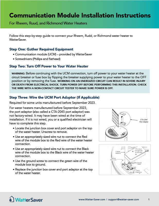 Rheem connection instructions