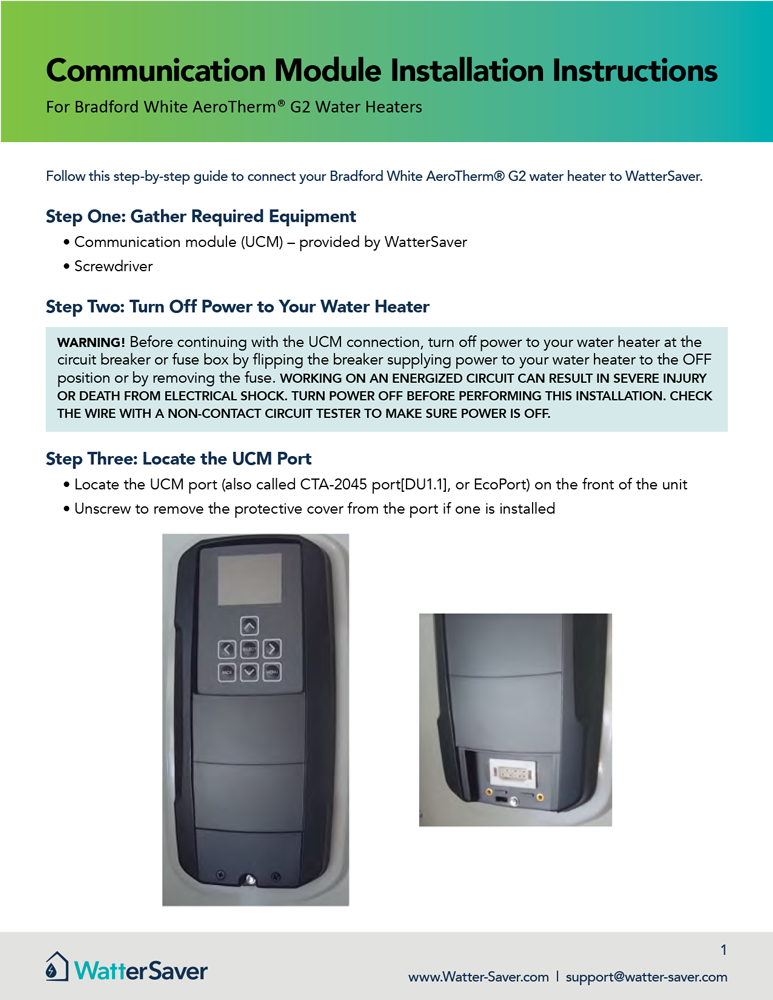 Rheem connection instructions